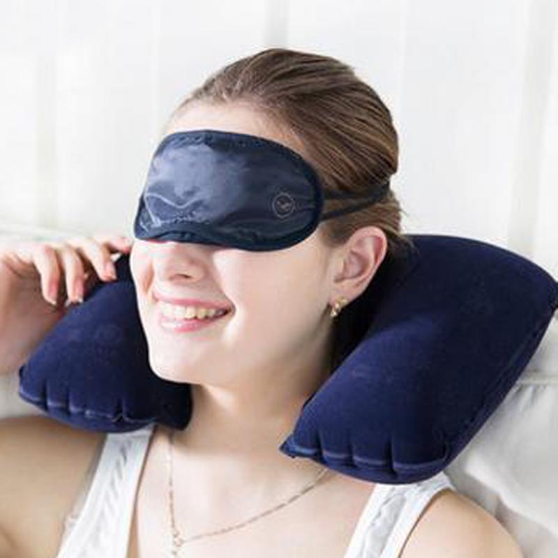 Saha Sale หมอนรองคอ หมอนเป่าลม หมอนรองคอเป่าลมพกพา หมอนเป่าลมเดินทาง Inflatable U Shaped Travel Pillow Neck Car Head Rest Air Cushion for Travel Office Nap Head Rest Air Cushion Neck Pillow