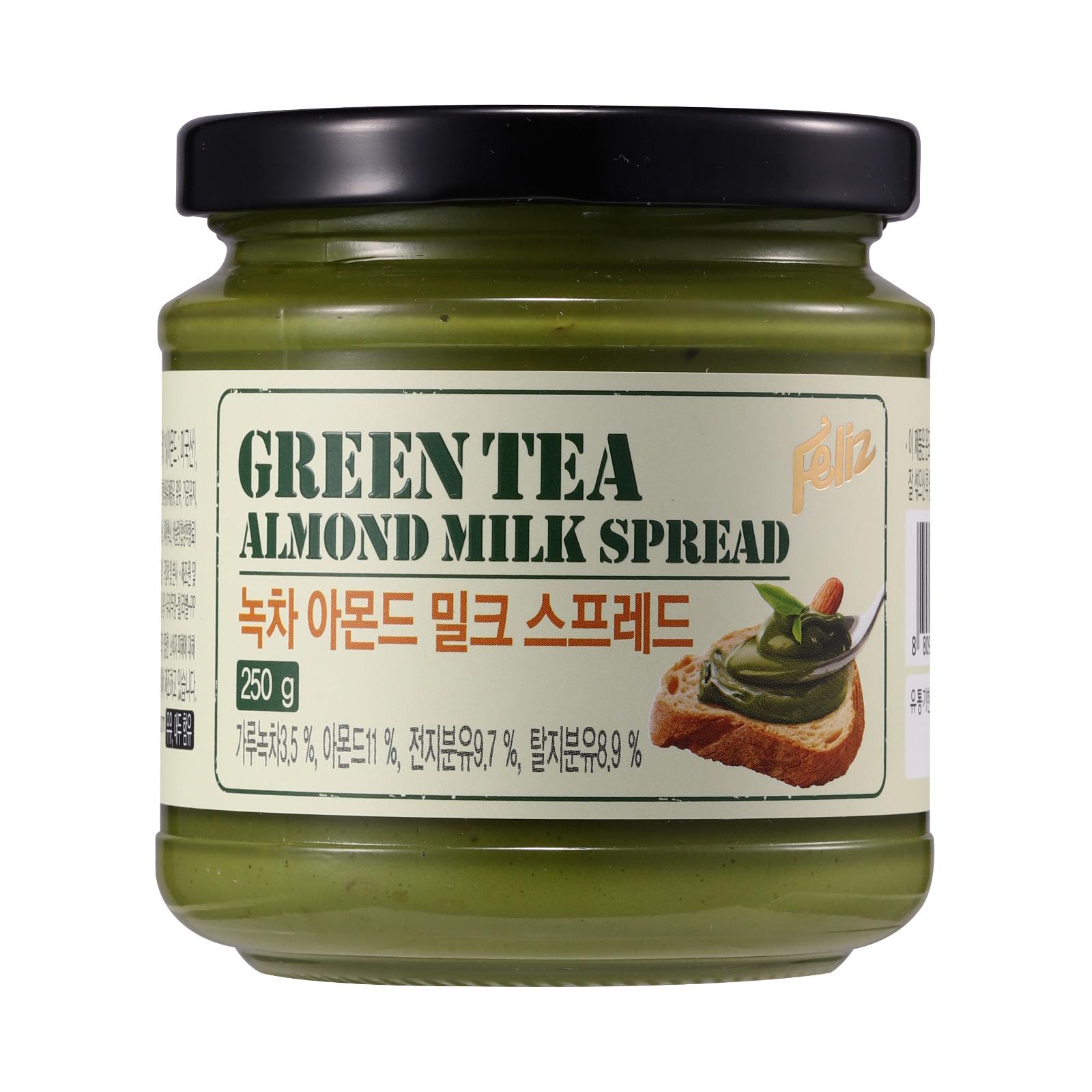 FELIZ GREEN TEA Almond Milk Spreads (Korea Imported) เฟลิส มิลค์ กรีนที ผสมอัลมอนด์ สเปรด 250g.