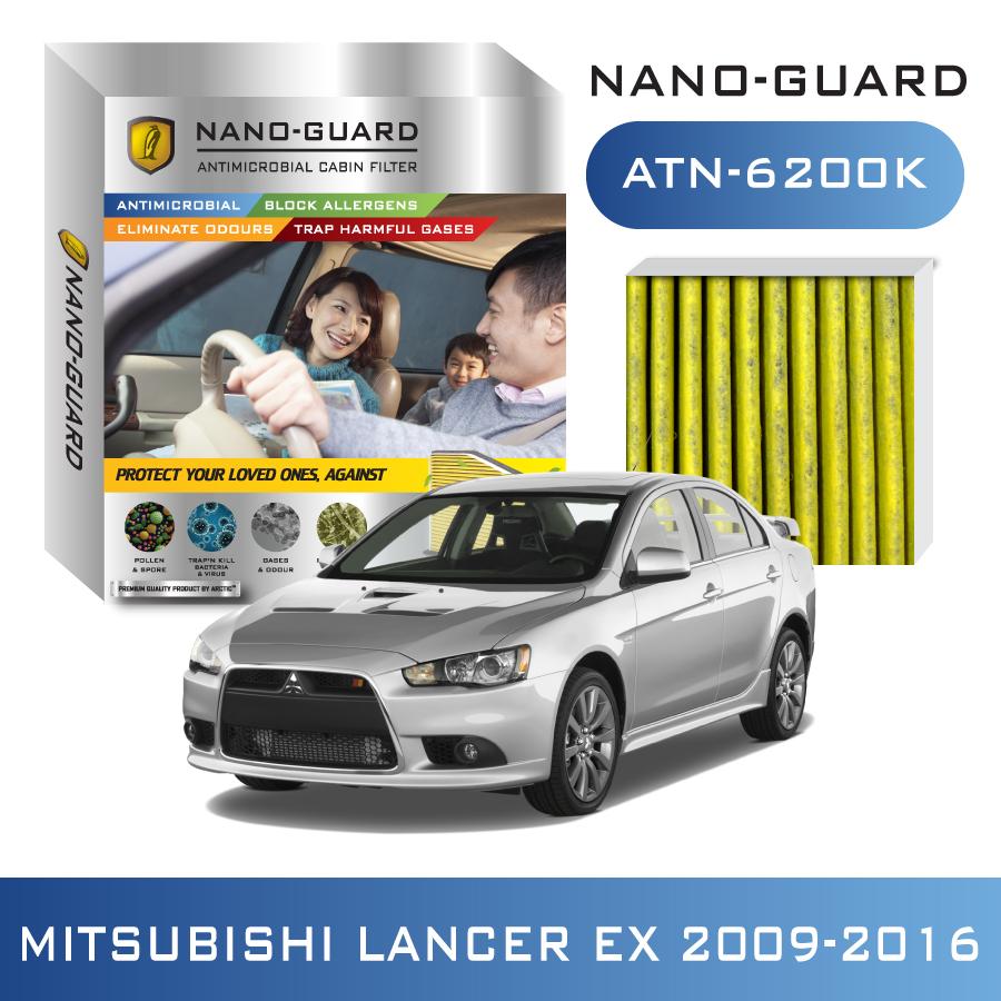 กรองแอร์ MITSUBISHI LANCER-EX (2009-2016) ATN-6200K ( ARCTIC NANO-GUARD FILTER  ฆ่าเชื้อโรค + ดูดกลิ่นเหม็น + ดักสารก่อภูมิแพ้)