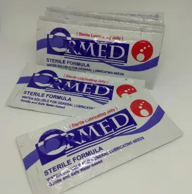 ORMED Sterile lubricating jelly เจลหล่อลื่น สูตรน้ำ ปราศจากเชื้อ 5 กรัม X 20 ซอง ใช้ได้กับถุงยาง ไม่ทำให้ขาดเหมือนวาสลีน ใช้ได้ทุกเพศและเกย์ for lubricating, condoms