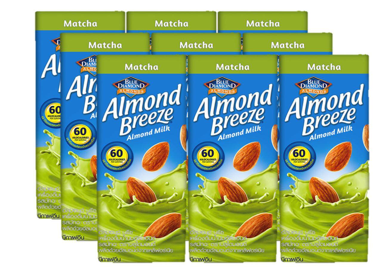 Blue Diamond Almond Breeze Almond Milk Matcha บลูไดมอนด์ อัลมอนด์ บรีซ นมอัลมอนด์ รสชาเขียว 180ml. x 9กล่อง