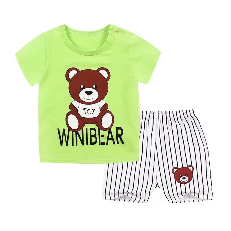 ❤️sale! เด็ก ชุดนอน เซต 2 ชิ้น เสื้อ+กางเกงขาสั้น ใส่สบายเนื้อผ้า Cotton 9เดือน- 4ปี