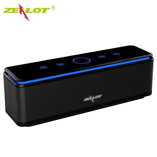 ลำโพงบลูทูธ ระบบทัชสกรีน ZEALOT S7 Touch Control Bluetooth Wireless Speakers 4 Drivers with LED Bar Aux Audio/TF Card Bass Stereo Studio Effect