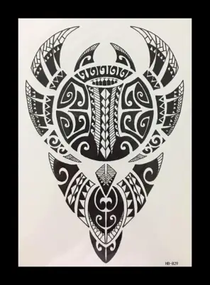 Temporary Maori Tattoo Sticker size 15x21 cm. HB-829