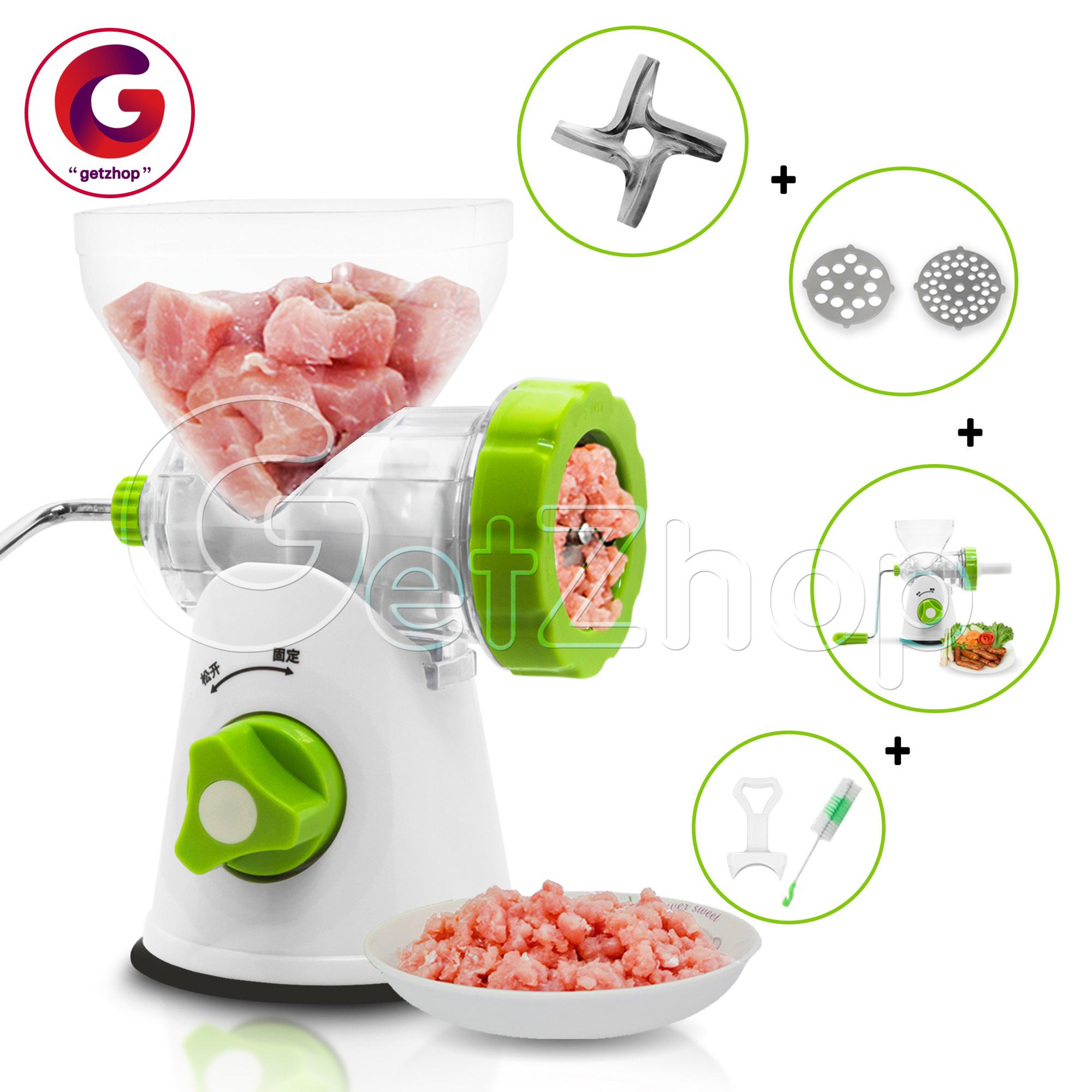 Letshop เครื่องบดสับเนื้อ บดหมูมือหมุน Meat Grinder Manual DLQ-G2 (สีขาว) แถมฟรี! ใบมีดสำรอง 1 ใบ