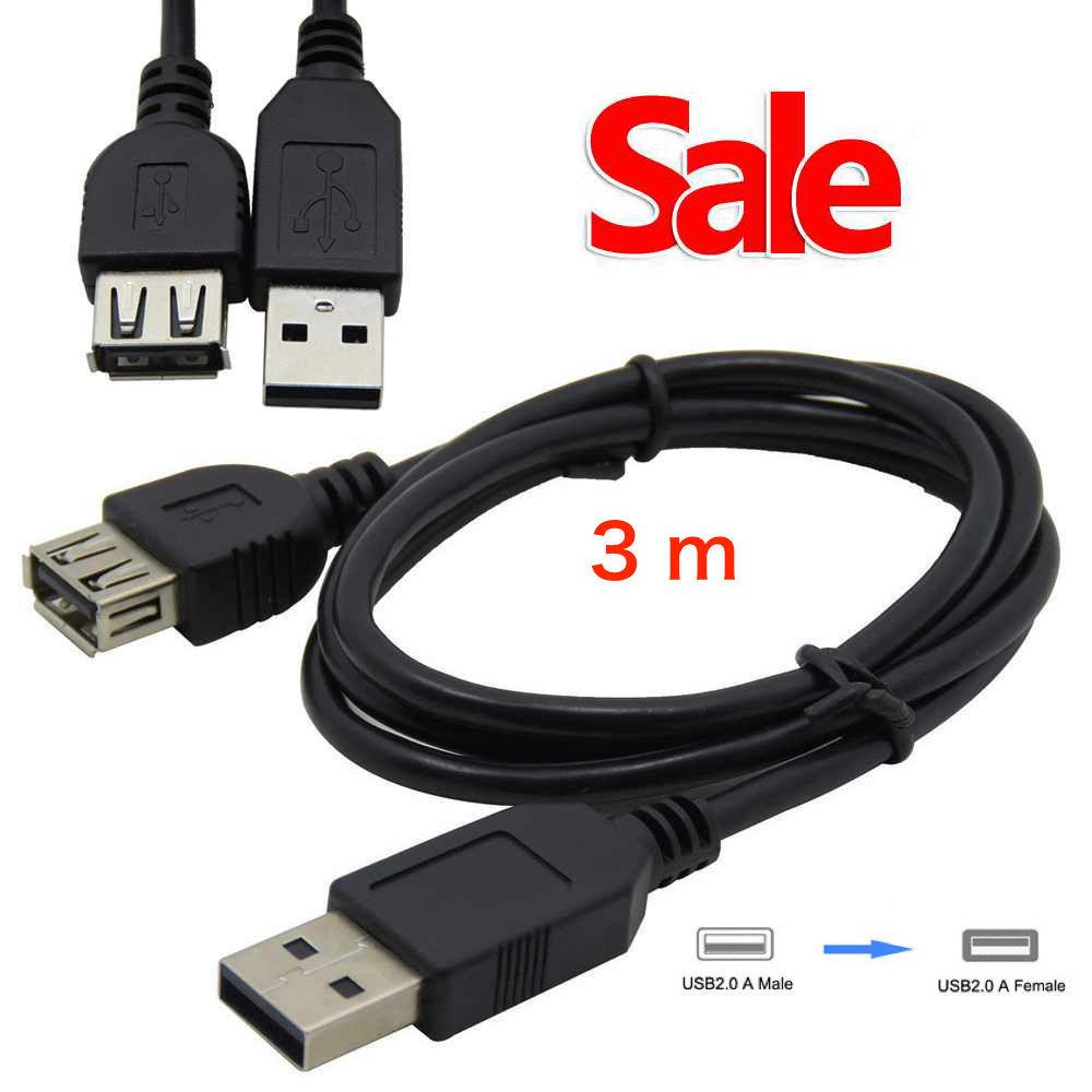 USB 2.0 Cable Extention M/F  30cm 50cm 1.8m 3m 5m 10m (BLACK)