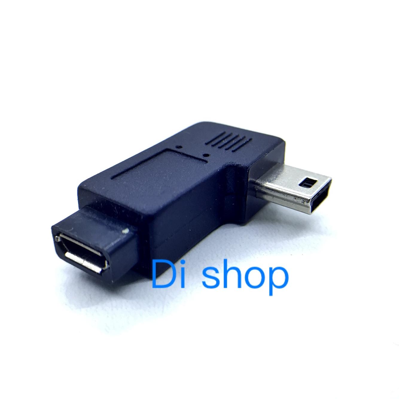 Di shop 90 Degree Micro USB Female to mini USB Male Date Transfer Adapter Connector(Black)-right - intl