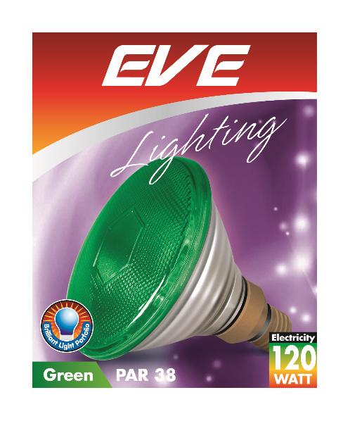 มาใหม่ | EVE หลอดพาร์กระจกหนา  PAR38 120W  30D เขียว