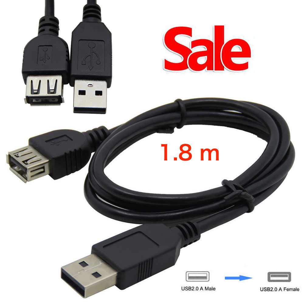 USB 2.0 Cable Extention M/F  30cm 50cm 1.8m 3m 5m 10m (BLACK)