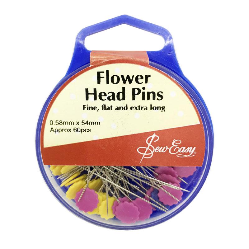 เข็มหมุดหัวแบนรูปดอกไม้ ยี่ห้อ Hemline (HB-HEM-ER707) เหมาะสำหรับงานเย็บจักร เพราะหัวเข็มหมุดมีความแบน ก้านเข็มบางและมีสปริง