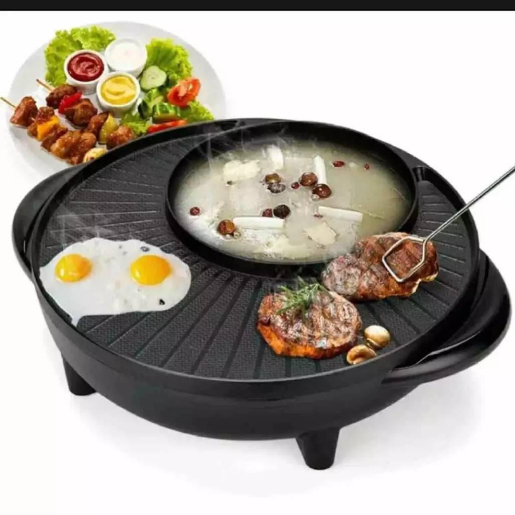 smart home รุ่น SM-EG1602 เตาปิ้งย่างเอนกประสงค์พร้อมหม้อสุกี้ MOON&SUN