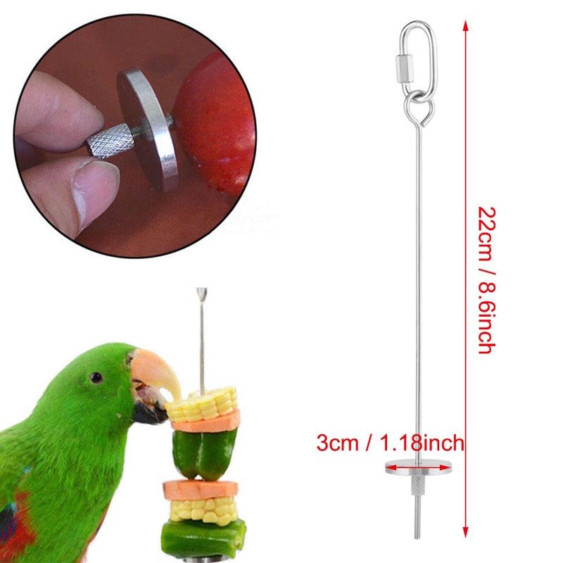 ที่แขวนผลไม้ - Stainless Steel Parrot Fruit Vegetable Food Stick Holder