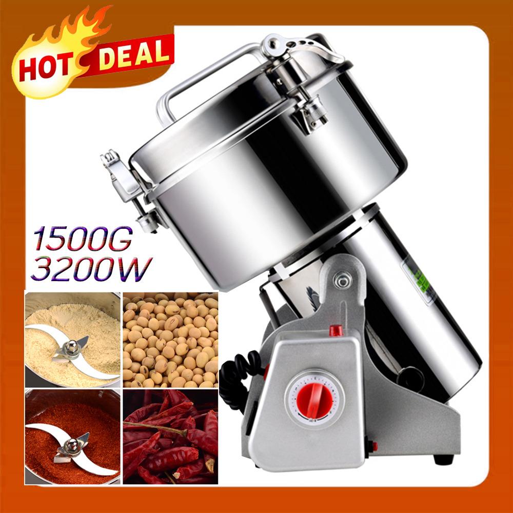 HOT DEAL High Electric Stainless Grinding เครื่องบดไฟฟ้าสแตนเลสพลังงานสูง-3200W/1500G