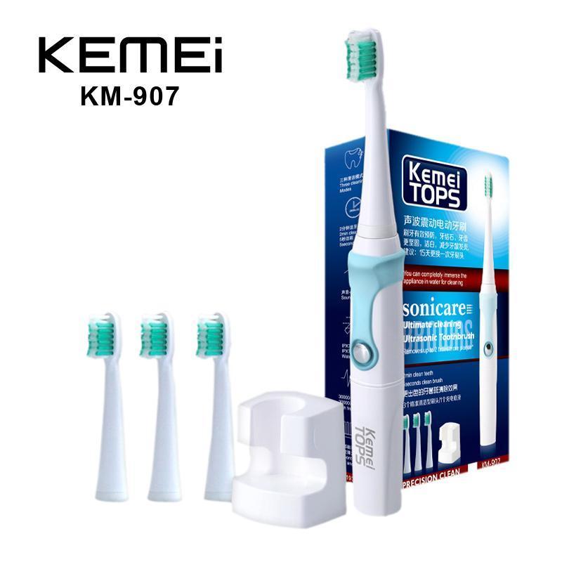  มุกดาหาร Kemei TOPS แปรงสีฟันไฟฟ้าอุลตร้าโซนิค รุ่น KM 907 ส่งฟรีเก็บเงินปลายทาง