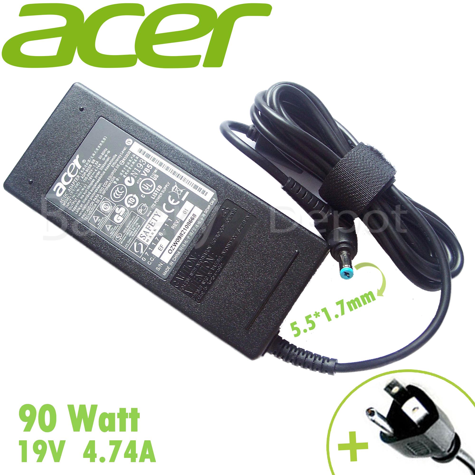 Acer Adapter ของแท้ 19V/4.74A 90W หัวขนาด 5.5*1.7mm สายชาร์จ อะแดปเตอร์