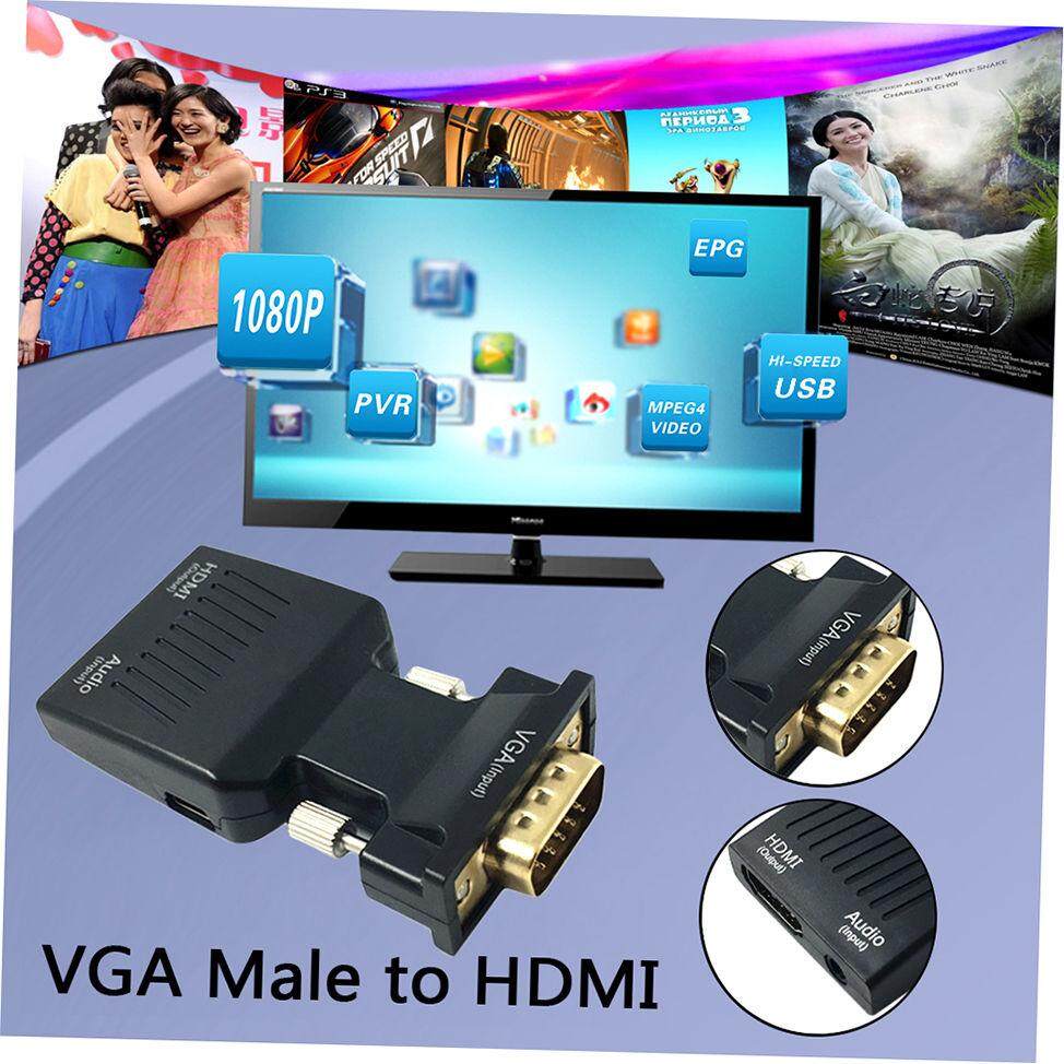 VGA to HDMI Audio Video Adapter Converter 1080p