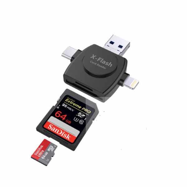 ภาพประกอบของ iDragon การ์ดรีดเดอร์ 5 in1 OTG card reader,TF, Lightning 8-pin, Micro USB, Type-C with Micro USB Charge
