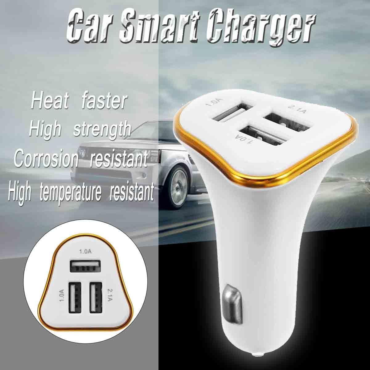 Car Charger 3 USB / 4.1A หัวชาร์จรถ 3 ช่อง USB กำลังไฟ 4.1A (white)