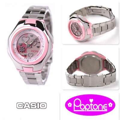 Casio Poptone แท้ 100% นาฬิกาข้อมือ LCF-10D-4AV (Pink) นาฬิกาผู้หญิง