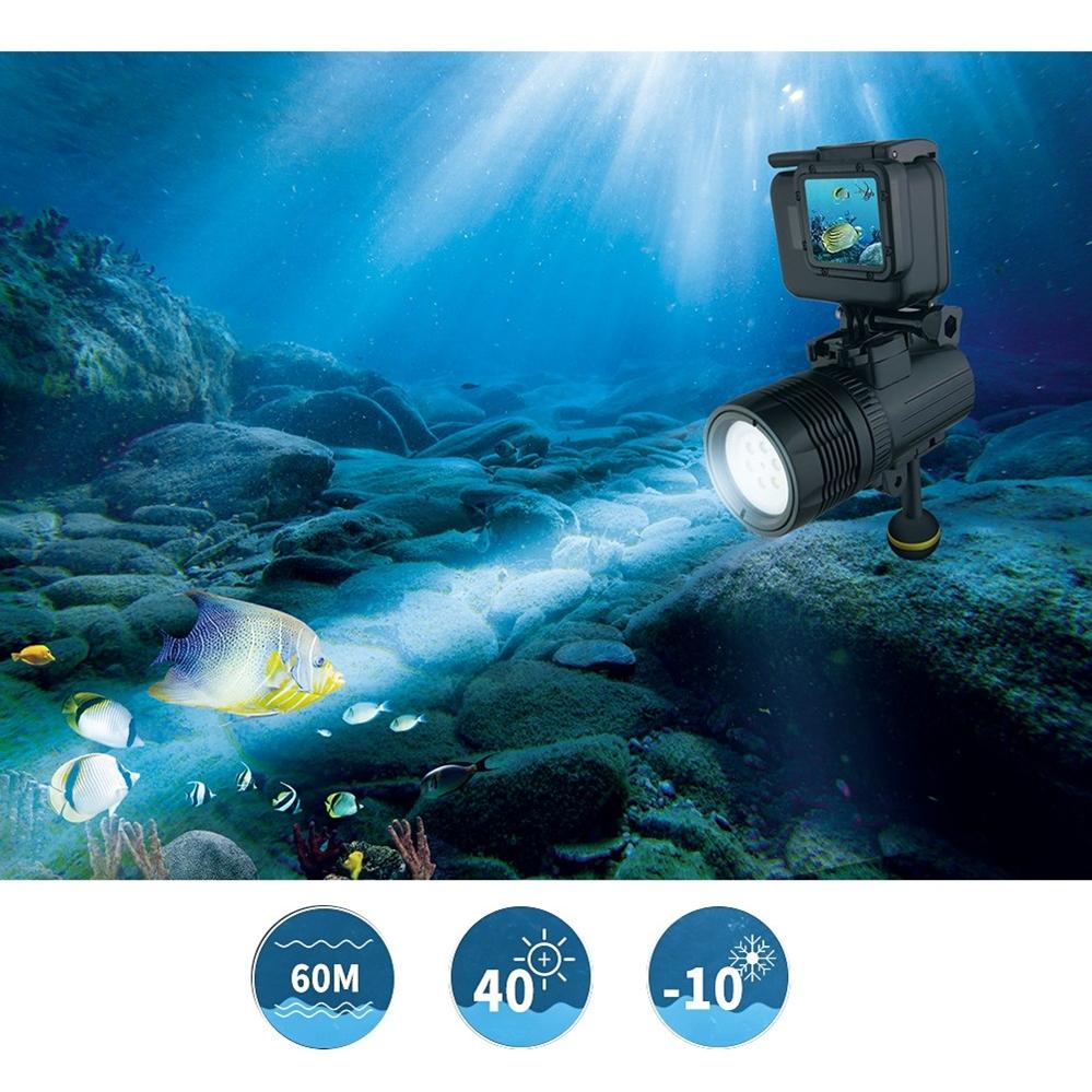 SHOOT XTGP460 LED Waterproof Video Light for GoPro Hero 6/5/4/3+/3/2/1 for Action Camera Underwater Diving Torch Flashlight