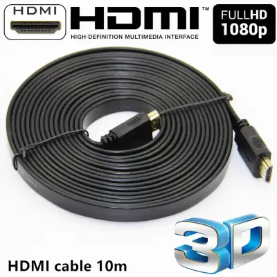 HDMI High Speed 10M 1080p 3D VER 1.4 สายแบบอ่อนแบนยาว 10เมตร (Black)