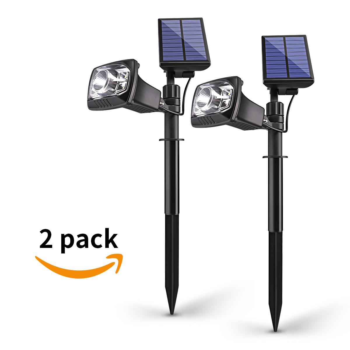 Sunix 5 LED Solar Light Spotlight Outdoor Security Lights for Garden ( 2 Pack)