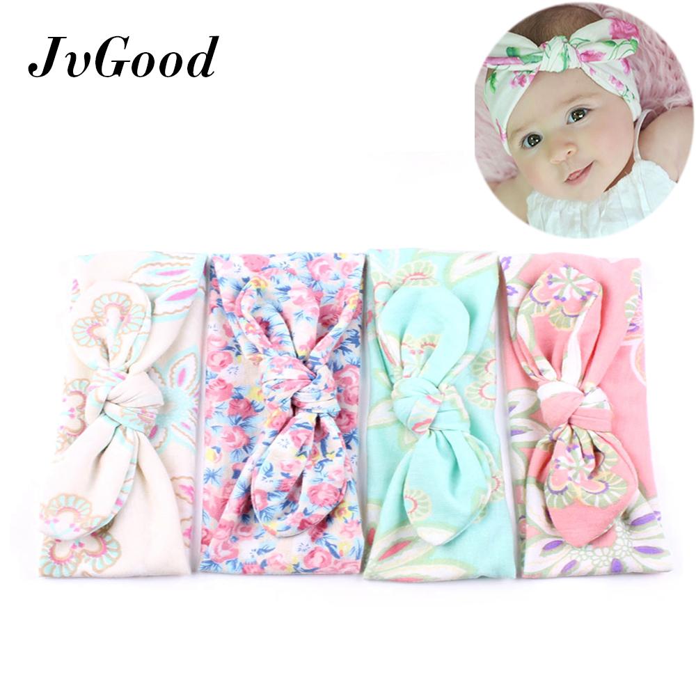 Jvgood เด็กทารก Elastic Turban กระต่ายหู Headbands Head Wrap (4 ชิ้น) By Jvgood