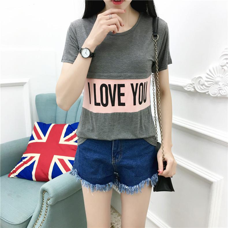 เสื้อยืดใหม่ Buru สะกดตัวอักษรให้นมบุตร (สีเทาแขนกุดรุ่น)
