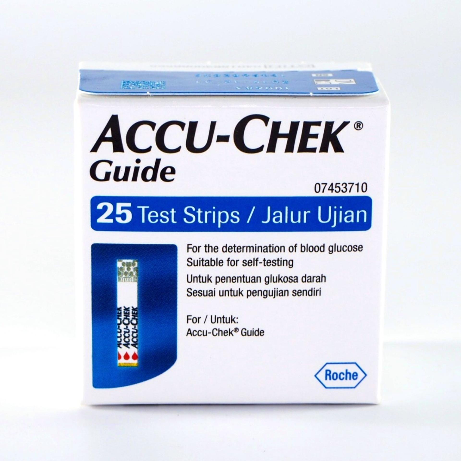 Accu-chek Guide Test Strips 25 pieces/box Accu Chek แผ่นวัดระดับน้ำตาลในเลือด 25 ชิ้น/กล่อง