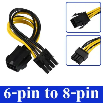 สายแปลงไฟ 6-pin to 8-pin 18cm PCI Express Power Converter Cable for GPU Video Card PCIE PCI-E 6pin 8pin