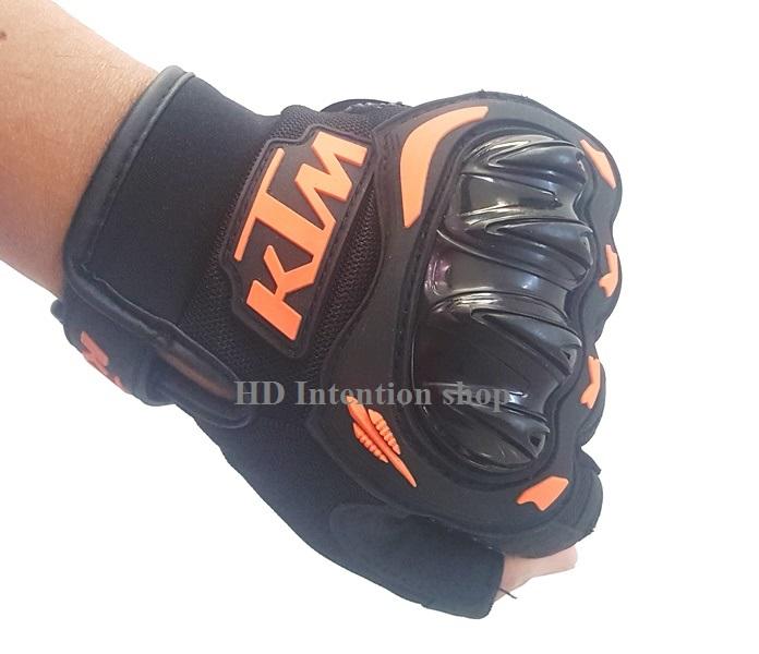 KTM ถุงมือมอเตอร์ไซค์ ถุงมือครึ่งนิ้ว  กันกระแทก ระบายอากาศ