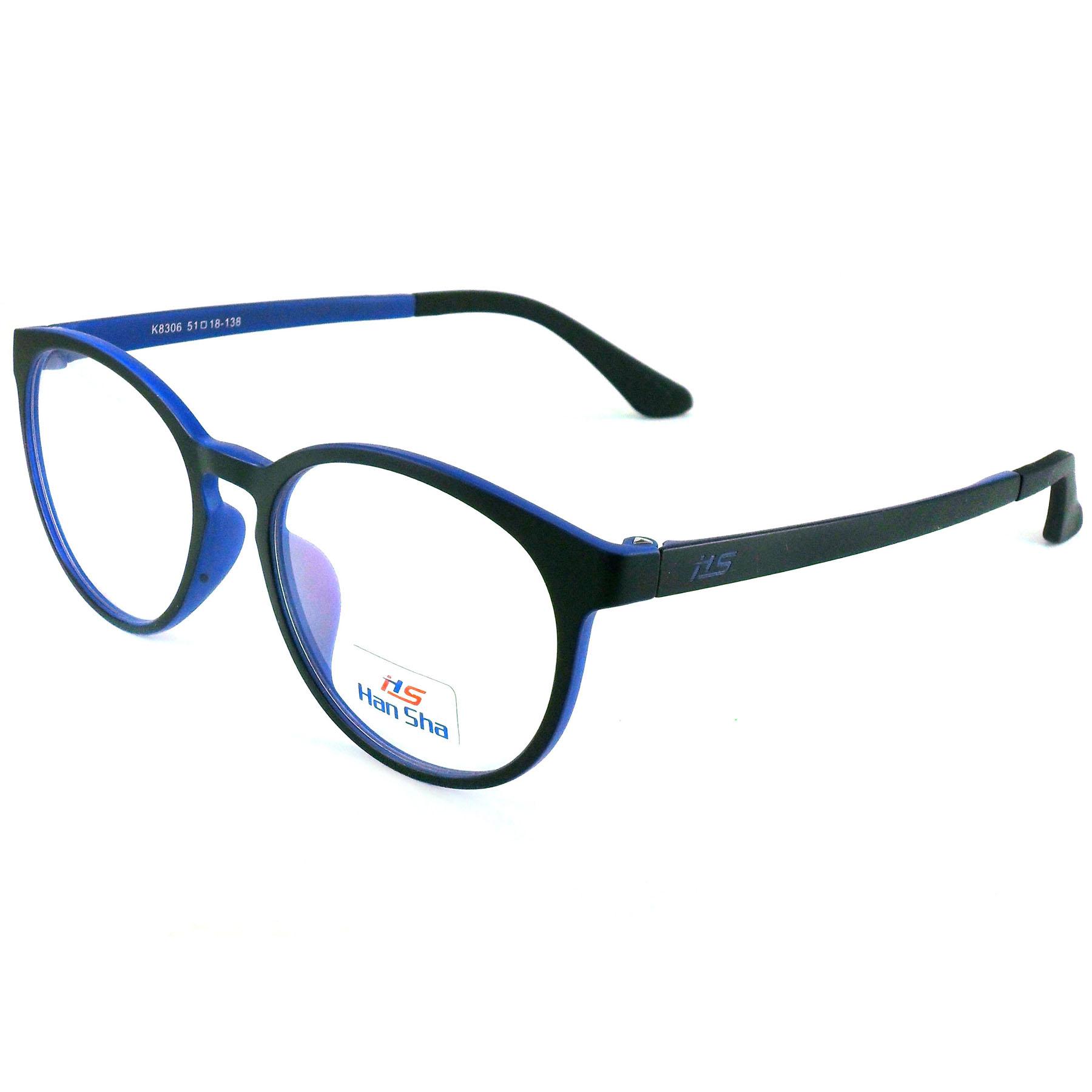 Korea แว่นตา รุ่น Han Sha K-8306 ทรงสปอร์ต วัสดุ TR-90 เบาและยืดหยุนได้สูง ขาข้อต่อ ( สำหรับตัดเลนส์ ) กรอบแว่นตา แว่นสายตา แฟชั่น Eyewear Top Glasses