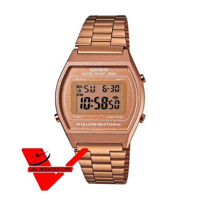 Casio นาฬิกาข้อมือผู้ชาย-ผู้หญิง B640WC-5A สายสแตนเลสเคลือบทอง รุ่น B640WC-5ADF