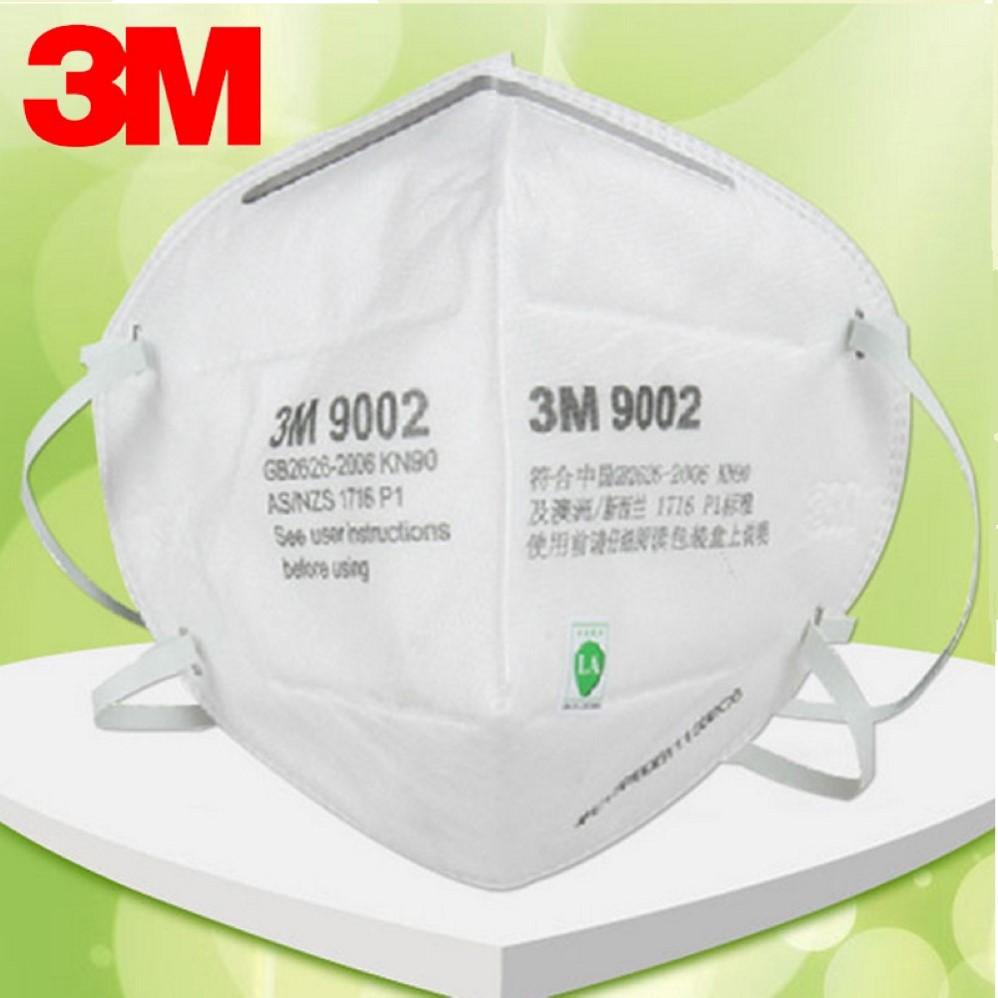 3M 9002 หน้ากากกันฝุ่นชนิด เส้นใย ระดับ P1 (5 ชิ้น) (รุ่นอ่อน แบบคล้องหัว)