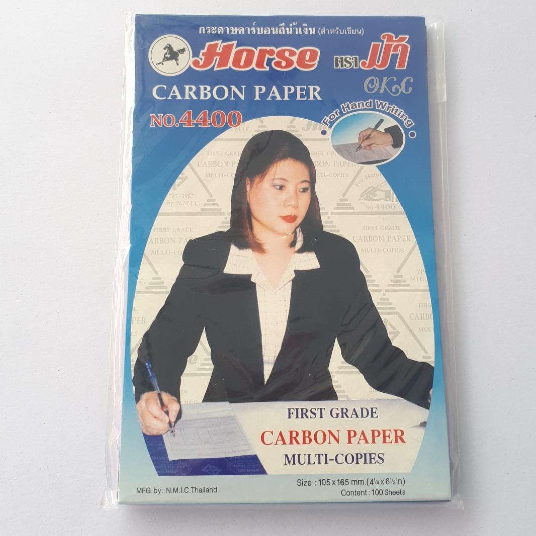 กระดาษคาร์บอน A6 ชนิดเขียน น้ำเงิน ตราม้า 4400