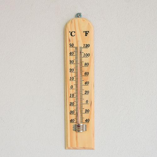 เทอร์โมมิเตอร์ ปรอท วัดอุณหภูมิ 8 นิ้ว ไม้แท้ คละแบบ