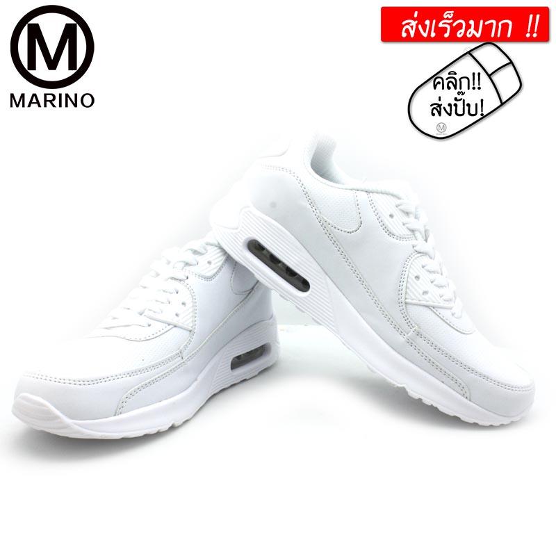 Marino รองเท้านักเรียน-นักศึกษาสีขาว รองเท้าผ้าใบ รองเท้าหนังแฟชั่น No.A021 - White