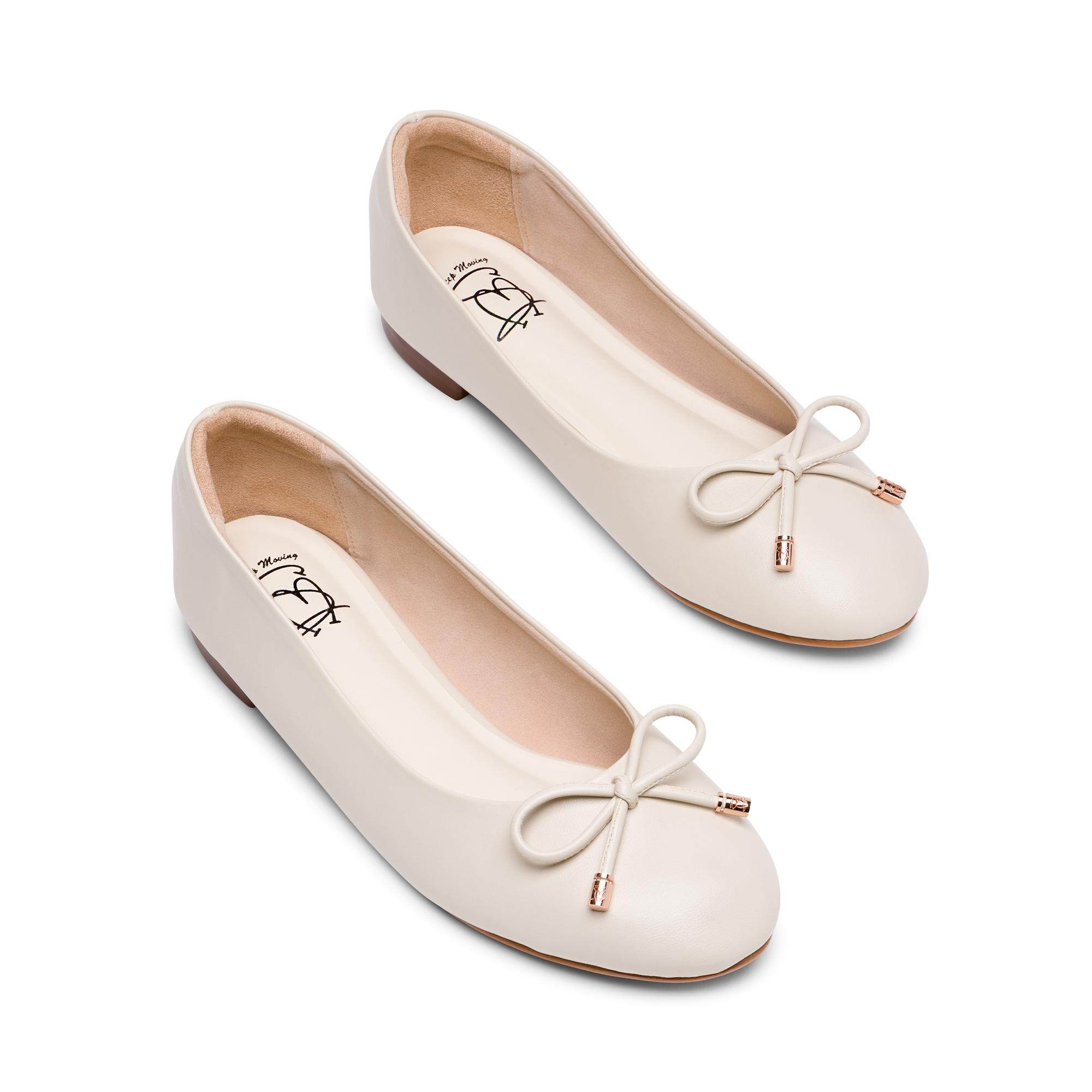 Ms.Choo Flats Mary Ivory/ รองเท้าส้นเตี้ย / รองเท้าบัลเล่ต์ / รองเท้าคัทชู นุ่ม สวมใส่สบาย สีขาวงาช้าง
