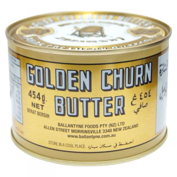 GOLDEN CHURN Pure Creamery Butter (New Zealand Imported) Tin 454g. ถังทอง เนยชนิดเค็ม