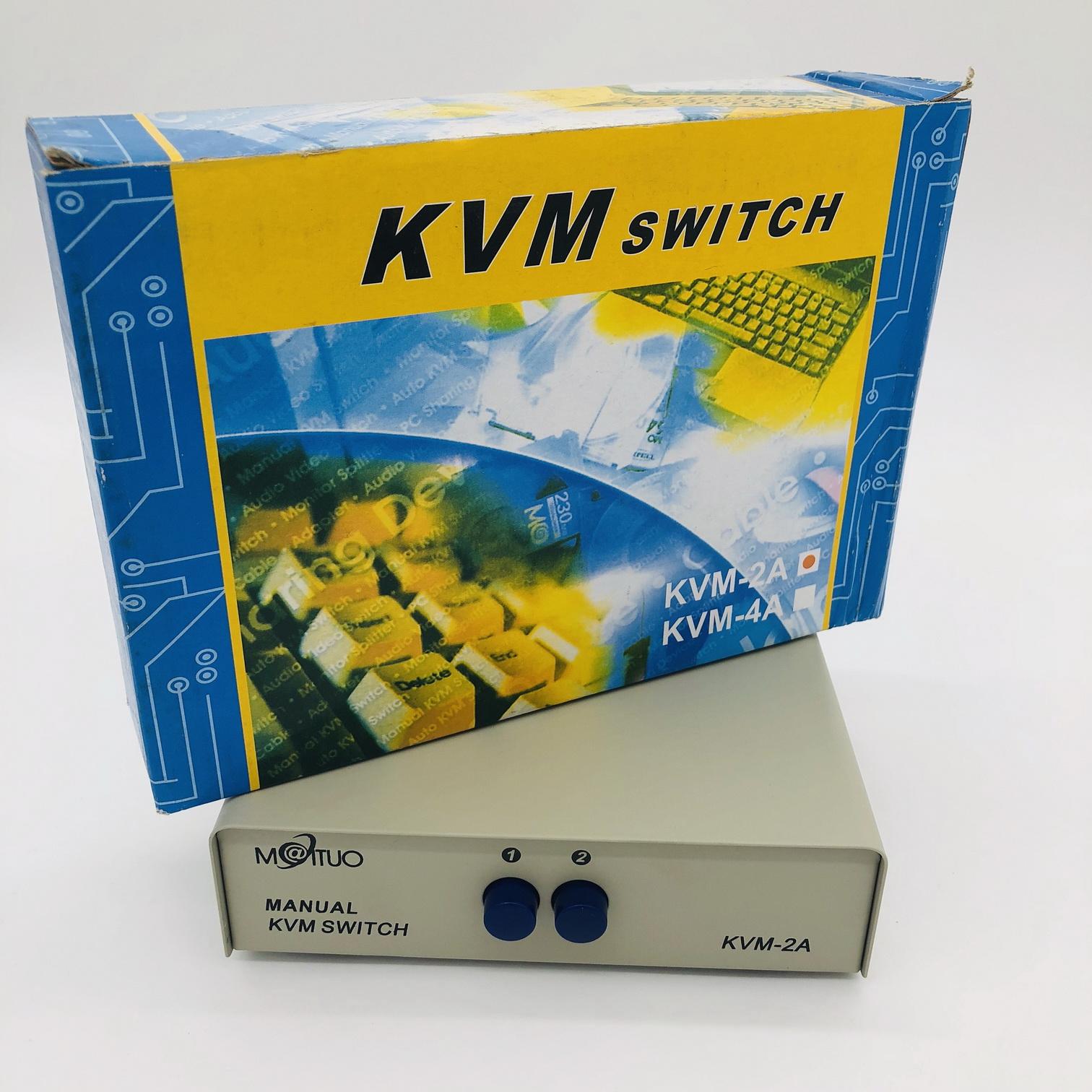 M.Z ACCESSORY KVM 2 Port Switch MT-270S PS/2 Console (สีดำ)