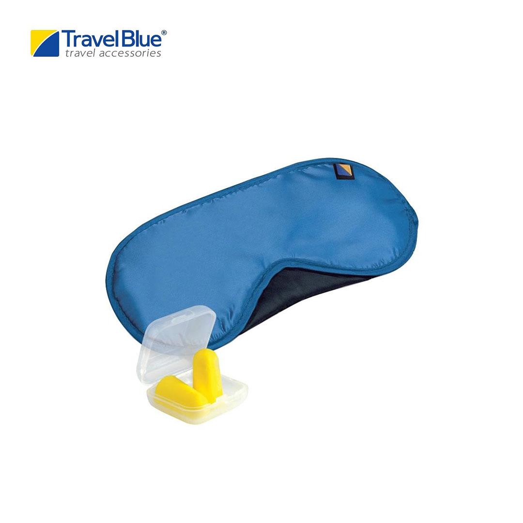 Travel Blue ชุดเซ็ตที่ปิดตา /หน้ากากปิดตา + ที่อุดหู  ป้องกันสิ่งรบกวนขณะนอนหลับสบาย รุ่น 451 Comfort Set  - สีน้ำเงิน