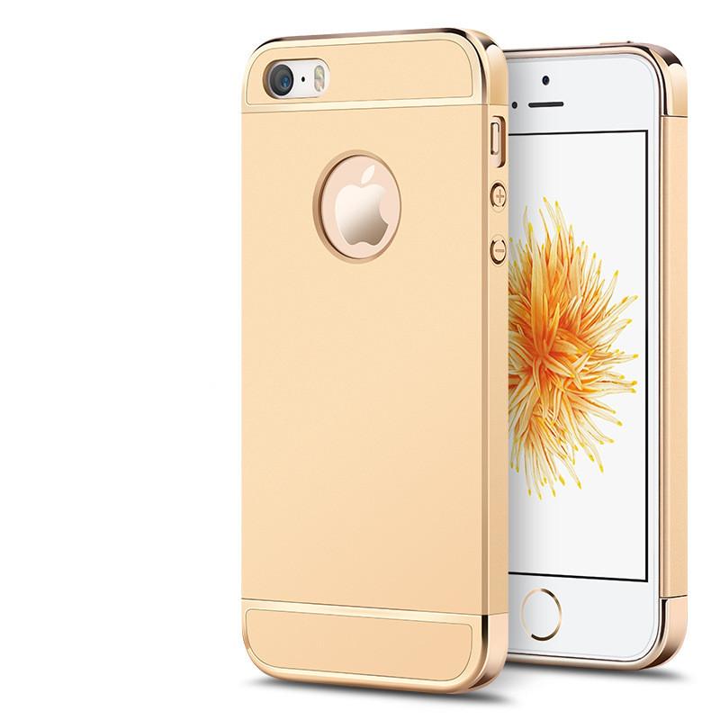 Case Apple iPhone 5 / 5s เคสกันกระแทก แบบไม่หนา สีเมทัลลิค หัว-ท้าย (ประกบ 3 ชิ้น)