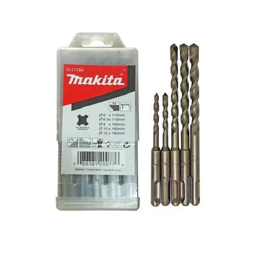 MAKITA ชุดดอกสว่านโรตารี่เจาะปูน/คอนกรีต SDS PLUS 5 ตัว/ชุด รุ่น D-17784