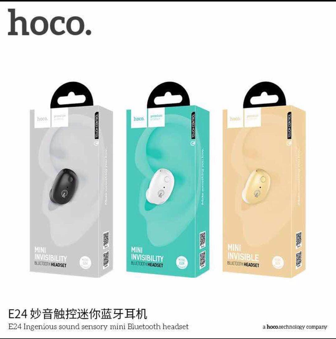 HOCO E24 หูฟังบลูทูธ ไร้สาย Premium Earphone Bluetooth V4.1-ดำ