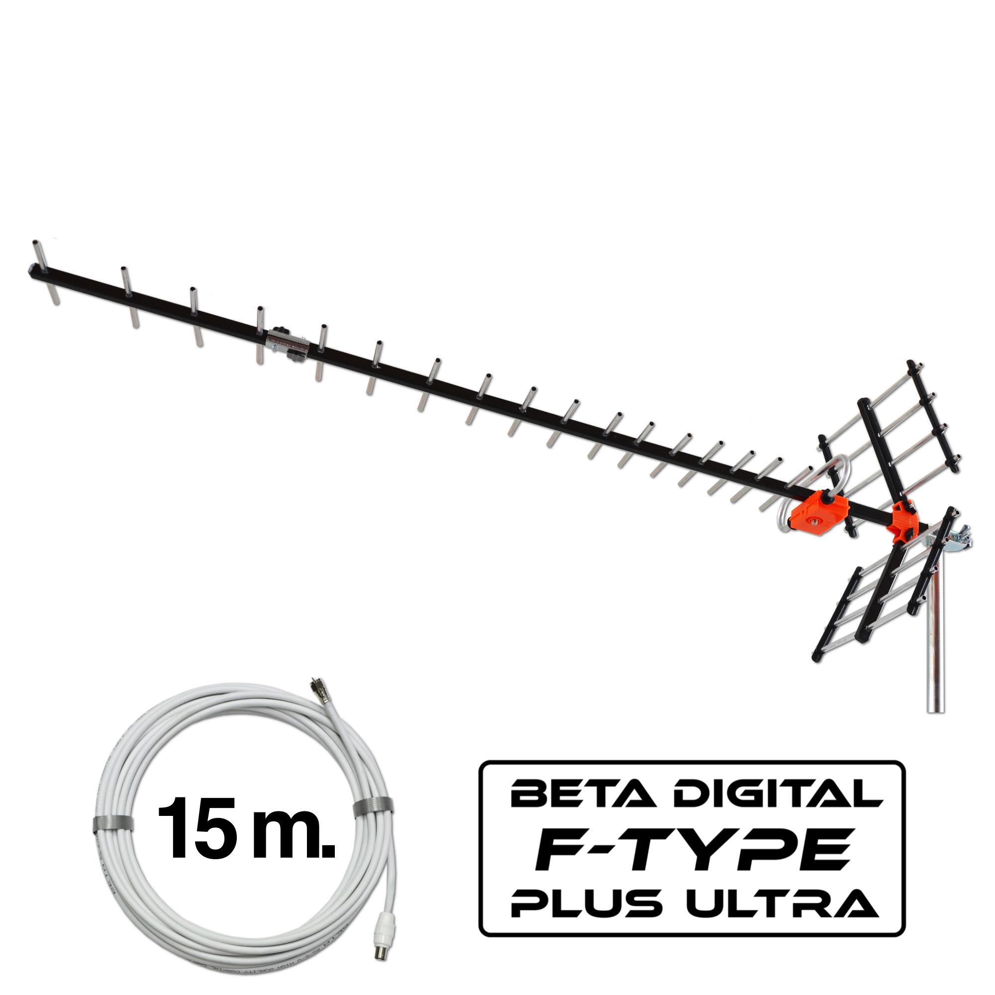 BETA เสาอากาศดิจิตอลทีวี UHF รุ่น HD-27EF พร้อมสาย RG-6/u 15 เมตร