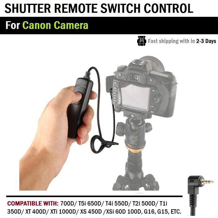 สายลั่นชัตเตอร์  รีโมท กล้อง สำหรับ  รีโมทกล้อง Canon RS-60E3 - Shutter Remote Switch Control For Canon EOS 60D/ 70D/ 80D/ 650D/ 600D/ 550D/ 500D/ 1000D/ 450D/ 400D/ 350D/ 300D/ 100D/ 700D