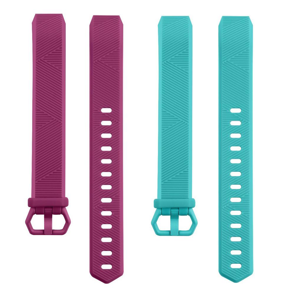 2 pcs Silicone Replacement Wristband Strap for Fitbit Alta HR Fitbit Ace Fitbit Alta Different Color Pack- นานาชาติ