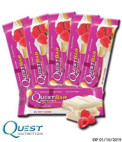 Quest /// White Chocolate Raspberry (1 Bar - 20g) จำนวน 6 Bar