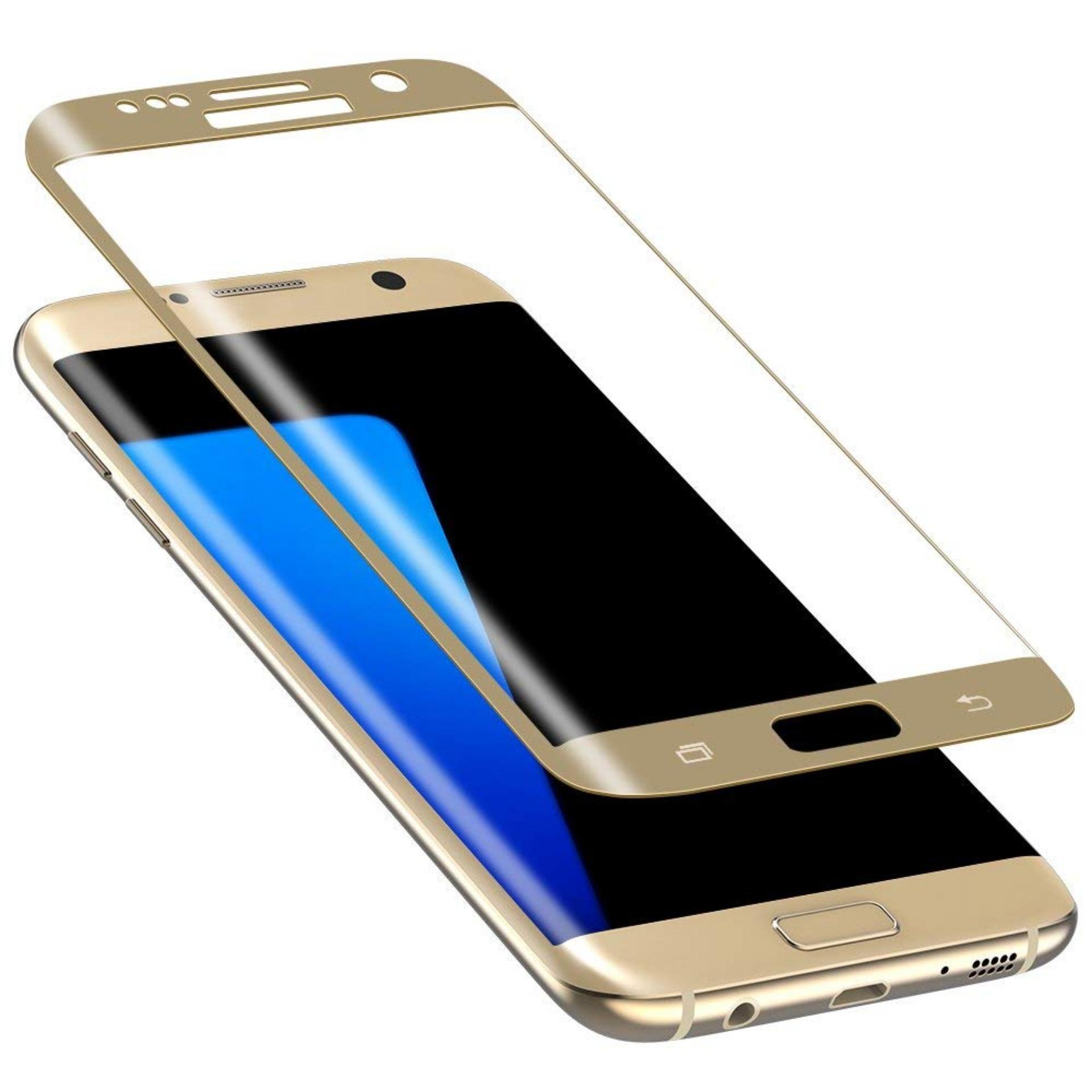 ฟิล์มกระจก เต็มจอ กาวขอบ ซัมซุง เอส7เอจ สีทอง Full Frame Tempered glass for Samsung Galaxy S7 Edge (5.5 ) Gold