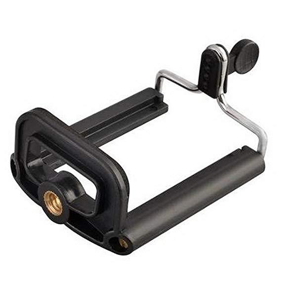 Camera Stand Mount Holder Clip Bracket Monopod Tripod Adapter for Cell Phone (Black)  